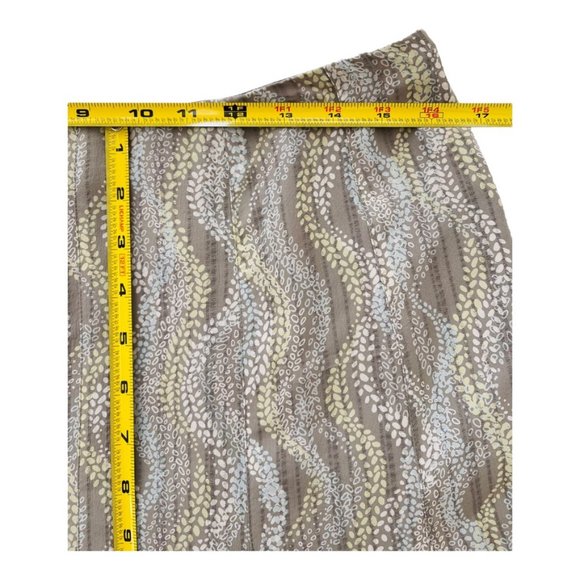 Vintage 100% Silk Skirt Sigrid Olsen Chiffon Crepe Sage Green Gray Ditsy Women's - Picture 4 of 9